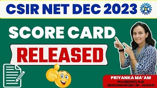 CSIR NET DEC 2023 Score Card Released  How to Check CSIR NET DEC 2023 Result  CSIR NET Dec Result [upl. by Hctim]