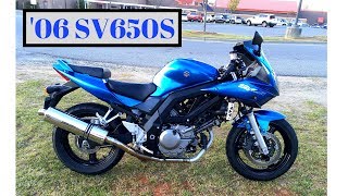 2006 Suzuki SV650S Cold Start amp Walk Around [upl. by Yllil]