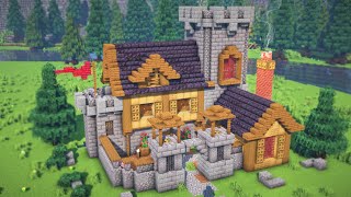 Minecraft Castle Tutorial  Survival Castle Build [upl. by Blight]