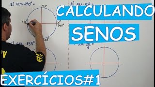 Calculando Senos na circunferência trigonométrica Exercícios AULA 524 [upl. by Brote]