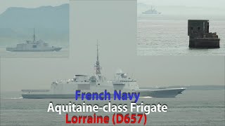 French Navy Aquitaineclass Frigate Lorraine D657 Underway at Tokyo Bay  Japan [upl. by Akemyt]