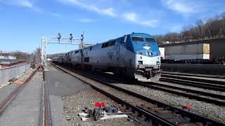 Amtrak train 449 arriving in Worcester with locomotive  100 [upl. by Winna654]