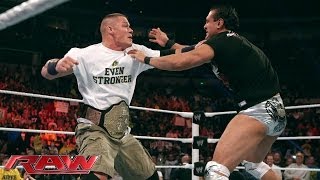 John Cena attacks Alberto Del Rio Raw Nov 18 2013 [upl. by Publias]