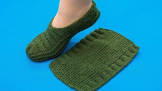 Simple slippers on 2 knitting needles  knit them easily [upl. by Elora390]