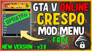 Crespo v38 Mod Menu  FREE GTA V Mod Menu  Nice Launcher  Easy Injection  Recovery  Tutorial [upl. by Kerr]