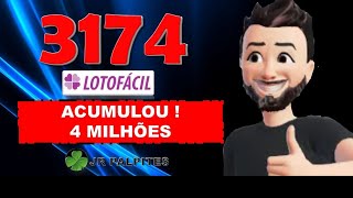 LOTOFACIL 3174 DICAS ANÁLISES E PALPITES  JR PALPITES 💰💰 [upl. by Buddy]