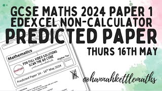 GCSE Maths Predicted Paper Edexcel Higher NonCalculator 16th May 2024  GCSE Maths Revision [upl. by Arat]