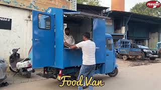 Three Wheeler Food Van  Food Trucks  Food Van  Maniar Engineers [upl. by Aneerahs]