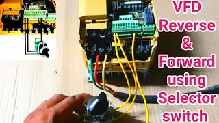 Yaskawa VFD v1000 Reverse amp Forward operation using Selector Switchvfd reverse forward wiring [upl. by Nosam]