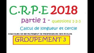 corrigé CRPE 2018 groupement 3  Maths partie 1 Q123 sujet math [upl. by Aiym]