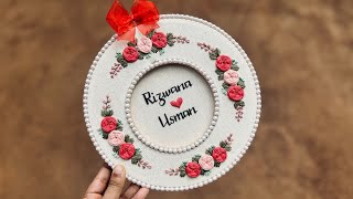 Step by step Double Hoop Embroidery Hoop Art ❤️ Embroidery for Beginners  Gossamer 🌼 [upl. by Yanahc]