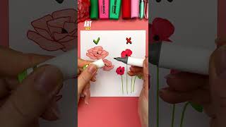 My onepoint method for successful flowers 😍 dodont easytutorial drawingtutorial poppyflower [upl. by Gasser]