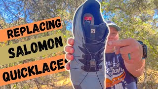 HOW TO Relace Salomon Shoe Using the Salomon Quicklace Replacement Kit  Salomon Quicklace Tutorial [upl. by Valer680]