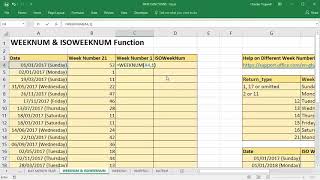 Use Excel To Convert Date To Week Number Using WEEKNUM and ISOWEEKNUM [upl. by Ejroj]