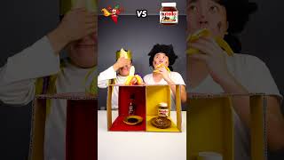 Spicy Sauce vs Chocolate sauce Emoji food Challenge  banana Mukbang Funny Video shorts [upl. by Koosis]