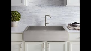 Retrofit Installation  Vault Farmhouse Stainless Steel Sink [upl. by Anilegna]