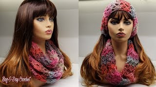 How To Crochet  An Easy Cowl  Unforgettable Romance  BagODay crochet Tutorial 565 [upl. by Asreht]