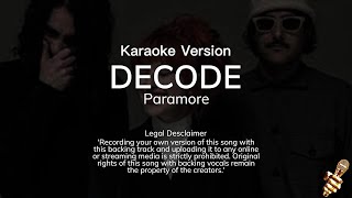 Paramore  Decode Karaoke Version [upl. by Asenav]