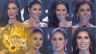 Binibining Pilipinas 2018 Top 17 Question amp Answer Portion [upl. by Runstadler]