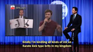 Daniel Radcliffe Singing Rapping Alphabet Aerobics Lyrics on Screen [upl. by Roybn]