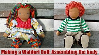 DIY  How to make a Waldorf doll Assembling the body  Classic Sami Doll Pattern  Part 3 [upl. by Aicirtac]