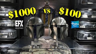 The Mandalorian Helmets 100 Black Series vs 1000 EFX Limited Edition [upl. by Ylrbmik]