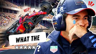 Carlos Sainz amp Checo Perez CRASH Footage LEAKED 😱 what the   is he crazy or what [upl. by Cyrano]