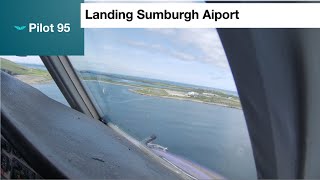 Jetstream 41 Stunning LANDING UK SUMBURGH Airport RWY27  Cockpit View  Life Of An Airline Pilot [upl. by Mctyre]