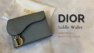 DIOR Saddle Compact Wallet  Unboxing  What Fits Inside [upl. by Etak]