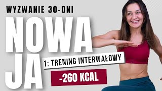 1 ODCHUDZAJĄCY trening interwałowy dla początkujących  30dniowe wyzwanie NOWAJA [upl. by Idelle153]