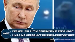 UKRAINEKRIEG Debakel für Putin Geheimdienst veröffentlicht Video RussenKriegsschiff versenkt [upl. by Robbert23]