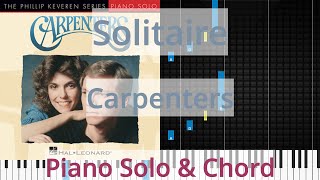 🎹Solitaire Solo amp Chord Carpenters Synthesia Piano [upl. by Guimond]