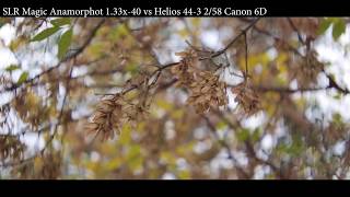 SLR Magic Anamorphot 133x40 vs Helios 443 258 Canon 6D [upl. by Adnirb116]