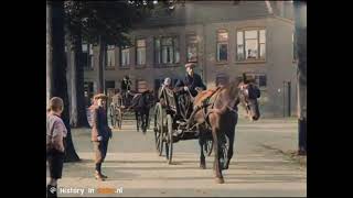 Woerdense kaasmarkt 1925 ingekleurd en geluid toegevoegd AI Colorized footage sound added [upl. by Sadoff529]