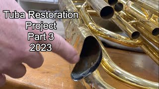 Tuba Restoration Part 3 2023 band instrument repair Wes Lee Music Repair [upl. by Alracal]