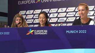 European Championships Munich 2022  PK mit Karla Borger  Kim Bui Konstanze Klosterhalfen 210822 [upl. by Maude]