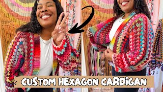 DIY CUSTOM Crochet Hexagon Cardigan  Free Pattern  StepbyStep Tutorial [upl. by Moulden]