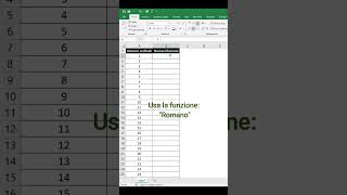 Shorts Excel 01 Numeri Romani [upl. by Oelak675]