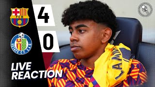 FC BARCELONA 40 GETAFE LIVE MATCH REACTION  Xavi rest LAMINE YAMAL getafevsbarcelona fcblive [upl. by Pfeifer]