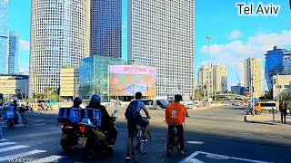 4K Tel Aviv Walking from Habima Theatre to Azrieli Center Israel [upl. by Enitsuj190]