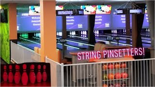 Bowling at Tilted AMF Edge String Pinsetters🎳🔥👌 [upl. by Skilken389]