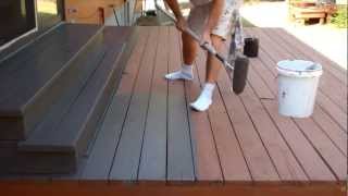 Exterior Painting Step 9 Staining the Deck [upl. by Eineeuq55]