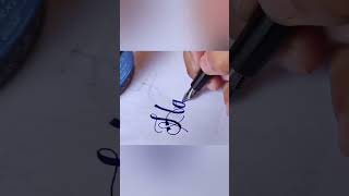 quotHaniaquot name calligraphy  calligraphichub  with fountain pen  very easy۔۔۔۔ [upl. by Ehpotsirhc]