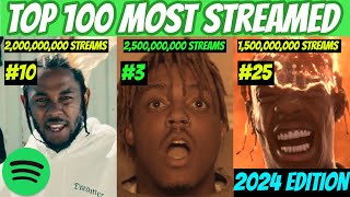 TOP 100 MOST Streamed Rap Songs OF ALL TIME Spotify 2024 UPDATED [upl. by Siahc735]