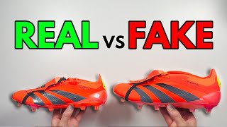 REAL VS FAKE ADIDAS PREDATOR ELITE FT SOLAR RED FOOTBALL BOOT COMPARISON [upl. by Graeme959]