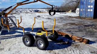 Range Road RR701 ATV Log Trailer with Hydraulic forwarder crane [upl. by Imoian157]