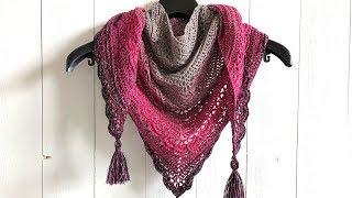 ANA LUCIA SHAWL  FREE TRIANGLE SHAWL CROCHET PATTERN [upl. by Erlewine]