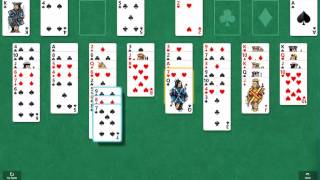 Microsoft FreeCell card game  Playing the 7 hearts to the foundation [upl. by Nayrb471]