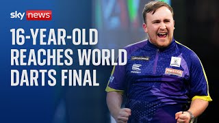 Luke Littler 16yearold reaches World Darts Championship final [upl. by Fulbert]