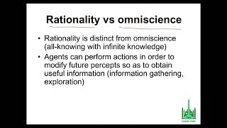 Rationality vs omniscience  Artificial Intelligence  AI  by Sir Haisam Javed [upl. by Orthman537]